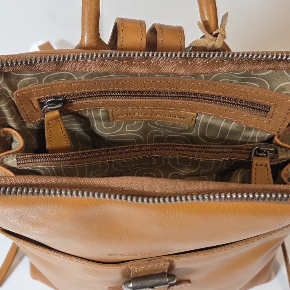 NWT Spikes & Sparrow Leather Backpack - Texas - Tan Brown - Picture 5 of 8